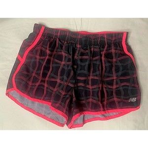 New Balance Womens Lined Active Wear Running Shorts Black Pink Size Small